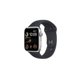 Apple Watch (Series SE) 2022 GPS 44 mm - Aluminium Zilver - Sportbandje Zwart