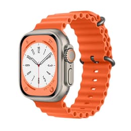 Apple Watch (Ultra) 2022 GPS + Cellular 49 mm - Titanium Grijs - Ocean-bandje Oranje