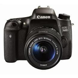 Reflex Canon EOS 760D - Zwart + Lens  18-55mm f/3.5-5.6ISSTM
