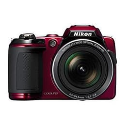 Compactcamera Nikon Coolpix L120 - Zwart/Rood + Lens Nikon Nikkor 21X Wide Optical Zoom VR