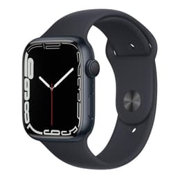 Apple Watch (Series 7) GPS 45 mm - Aluminium Middernacht - Sportbandje Zwart