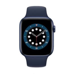 Apple Watch (Series 7) 2021 GPS 41 mm - Aluminium Zwart - Sportbandje Blauw