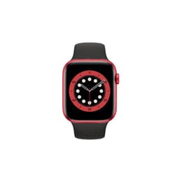 Apple Watch (Series 6) 2020 GPS 44 mm - Aluminium Rood - Sportbandje Zwart