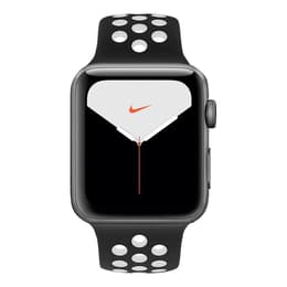 Apple Watch (Series 5) GPS 44 mm - Aluminium Spacegrijs - Nike sport armband Zwart/Wit