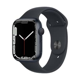 Apple Watch (Series 7) GPS 45 mm - Aluminium Spacezwart - Sportbandje Zwart