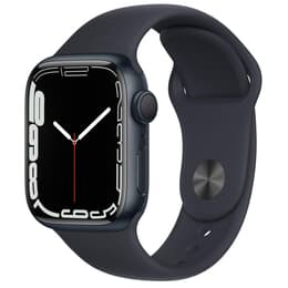 Apple Watch (Series 7) GPS 41 mm - Aluminium Middernacht - Sportbandje Zwart