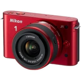 Hybride Camera Nikon 1 J1 Rood + Lens Nikon Nikkor 1 10-30 mm f/3.5-5.6 VR