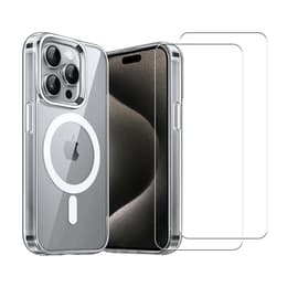 Hoesje iPhone 16 Pro Max en 2 beschermende schermen - TPU - Transparant
