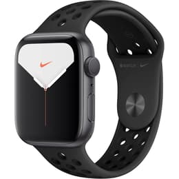 Apple Watch Series 5 (2019) GPS 44 mm - Aluminium Spacegrijs - Sportbandje van Nike Zwart