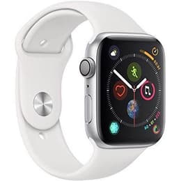 Apple Watch (Series 4) 2018 GPS 44 mm - Aluminium Zilver - Sport armband Wit