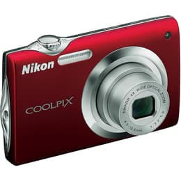 Compactcamera Coolpix S3000 - Rood + Nikon Nikon Nikkor 4x Wide Optical Zoom 27-108 mm f/3.2-5.9 f/3.2-5.9