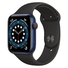 Apple Watch Series 6 (2020) GPS + Cellular 44 mm - Aluminium Blauw - Sportbandje Zwart