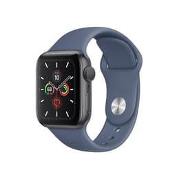 Apple Watch (Series 5) 2019 GPS 44 mm - Aluminium Spacegrijs - Sportbandje Blauw