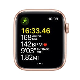 Apple Watch Series 5 (2019) GPS 44 mm - Aluminium Goud - Geweven sportbandje Goud