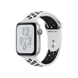 Apple Watch (Series 4) 2018 GPS 44 mm - Aluminium Zilver - Sport armband Zwart