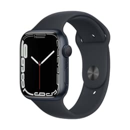 Apple Watch (Series 7) 2021 GPS 45 mm - Aluminium Spacezwart - Sportbandje Zwart