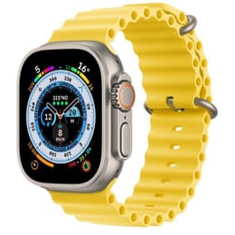 Apple Watch (Ultra) 2022 GPS + Cellular 49 mm - Titanium Grijs - Ocean-bandje Geel