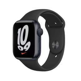 Apple Watch (Series 7) 2021 GPS + Cellular 45 mm - Aluminium Zwart - Sportbandje Zwart