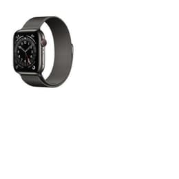 Apple Watch (Series 7) 2021 GPS 45 mm - Aluminium Zwart - Milanees bandje Zilver