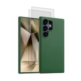 Hoesje Galaxy S24 ultra en 2 beschermende schermen - Silicone - Groen