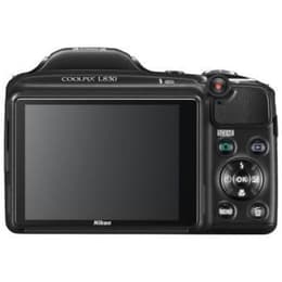 Bridge camera Coolpix L830 - Zwart + Nikon Nikkor 34x Wide Optical Zoom ED VR 22.5–765 mm f/3–5.9 f/3–5.9