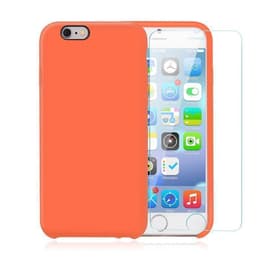 Hoesje iPhone 6 Plus/6S Plus en 2 beschermende schermen - Silicone - Oranje