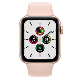 Apple Watch Series SE 1 (2020) GPS 44 mm - Aluminium Goud - Sportbandje Roze