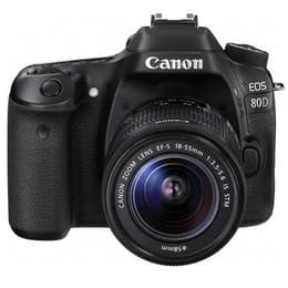 Spiegelreflexcamera EOS 80D - Zwart + Canon Canon EF-S 18-55mm f/3.5-5.6 IS STM f/3.5-5.6