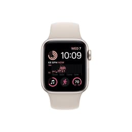 Apple Watch Series SE 1 (2020) GPS + Cellular 44 mm - Aluminium Goud - Sportbandje Wit