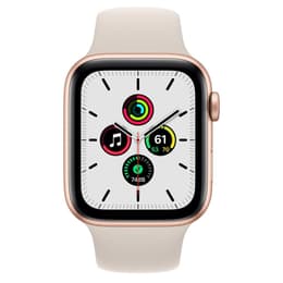 Apple Watch Series SE 1 (2020) GPS + Cellular 44 mm - Aluminium Goud - Sportbandje Wit