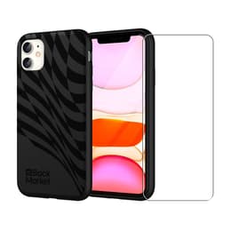 Back Market Hoesje iPhone 11 en beschermend scherm - 100% biologisch afbreekbaar - Zwart - Golfpatroon