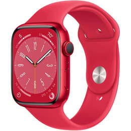 Apple Watch (Series 8) 2022 GPS 45 mm - Aluminium Rood - Sportbandje Rood