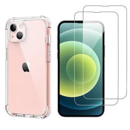 Hoesje iPhone 13 en 2 beschermende schermen - TPU - Transparant