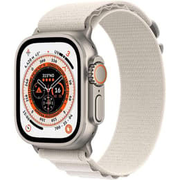 Apple Watch (Ultra) 2022 GPS 49 mm - Titanium Grijs - Alpine-bandje Wit