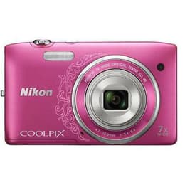 Compactcamera Coolpix S3500 - Roze + Nikon Nikon Nikkor 7x Wide Optical Zoom ED VR 26-182 mm f/3.4-6.4 f/3.4-6.4