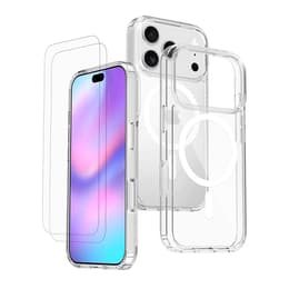 Hoesje iPhone 17 Pro en 2 beschermende schermen - TPU - Transparant