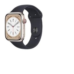 Apple Watch (Series 8) 2022 GPS + Cellular 45 mm - Aluminium Roze - Sportbandje Zwart