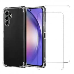 Hoesje Galaxy A54 en 2 beschermende schermen - TPU - Transparant