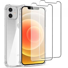 Hoesje iPhone 12 mini en 2 beschermende schermen - TPU - Transparant