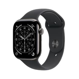 Apple Watch Series 11 (2025) GPS + Cellular 46 mm - Titanium Naturel - Sportbandje Zwart