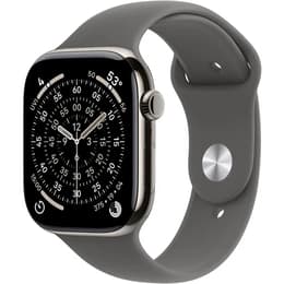 Apple Watch Series 11 (2025) GPS + Cellular 46 mm - Titanium Naturel - Sportbandje Zwart