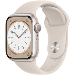 Apple Watch (Series 8) 2022 GPS 41 mm - Aluminium Sterrenlicht - Sportbandje Sterrenlicht