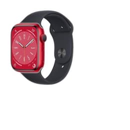 Apple Watch (Series 8) 2022 GPS + Cellular 45 mm - Aluminium Rood - Sportbandje Zwart