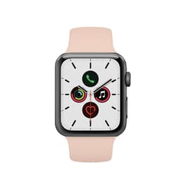 Apple Watch (Series 5) 2019 GPS 44 mm - Aluminium Spacegrijs - Sport armband Roze