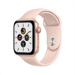 Apple Watch Series SE 1 (2020) GPS + Cellular 44 mm - Aluminium Goud - Sportbandje Roze