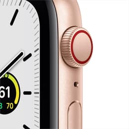 Apple Watch Series SE 1 (2020) GPS + Cellular 44 mm - Aluminium Goud - Sportbandje Roze