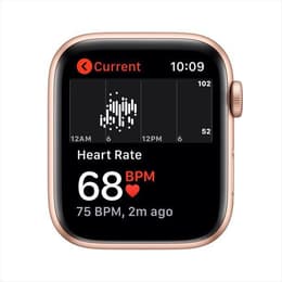 Apple Watch Series SE 1 (2020) GPS + Cellular 44 mm - Aluminium Goud - Sportbandje Roze