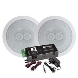 Haut-parleurs 2x120W E-Audio B404, plafond encastrable WATERPROOF Hifi, Amplificateur stéréo E-audio B425BL, Bluetooth 5.0 2x15W Speaker Bluetooth - Wit