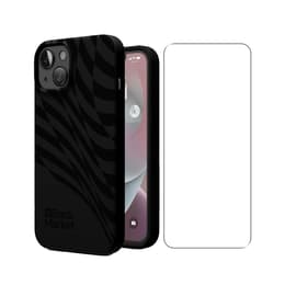 Back Market Hoesje iPhone 14 en beschermend scherm - 100% biologisch afbreekbaar - Zwart - Golfpatroon