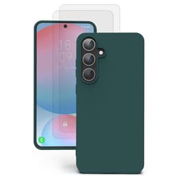 Hoesje Galaxy S24 FE en 2 beschermende schermen - Silicone - Groen